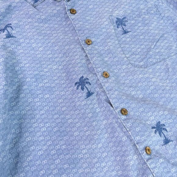 Tommy Bahama Shirt Mens Large Blue Silk Short-Sleeve Button-Down Top Coastal - Picture 4 of 7